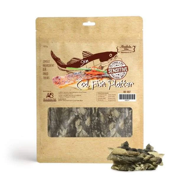 [34% OFF] Absolute Bites Air Dried Cod Fish Platter Dog Treats 400g