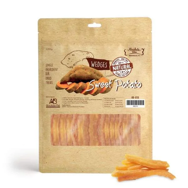 [34% OFF] Absolute Bites Air Dried Sweet Potato Wedges Dog Treats 1kg