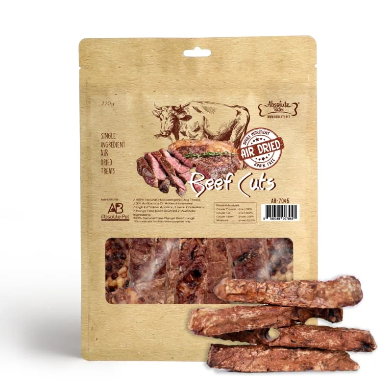 [34% OFF] Absolute Bites Beef Cuts Air Dried Dog Treats 220g