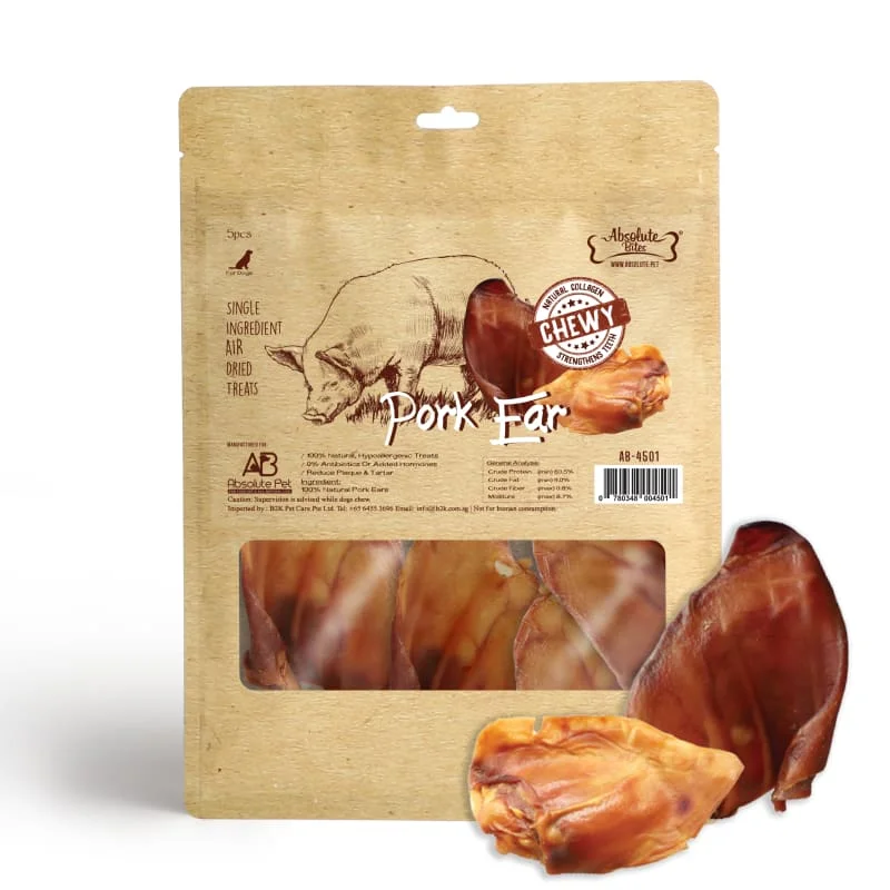 [34% OFF] Absolute Bites Pork Ear Single Ingredient Dog Chew 5pcs