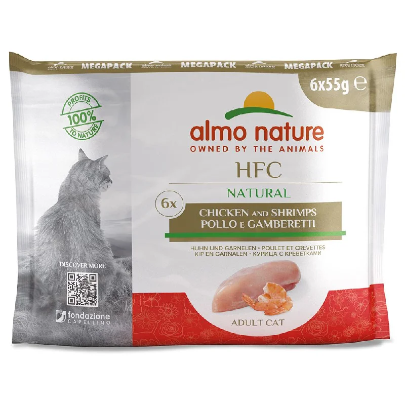 Almo Nature HFC Mega Pack Natural  Wet Food for Cat - Chicken And Shrimps - 6x55g