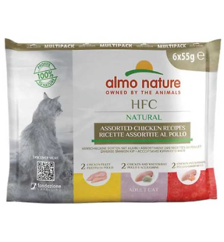 Almo Nature HFC Multi Pack Wet Food for Cats - Chicken - 6x55g