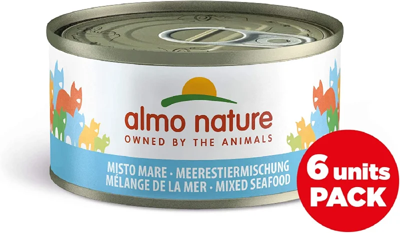 Almo Nature Mega Pack Wet Cat Food in Tins - Mixed Seafood - 6x70g