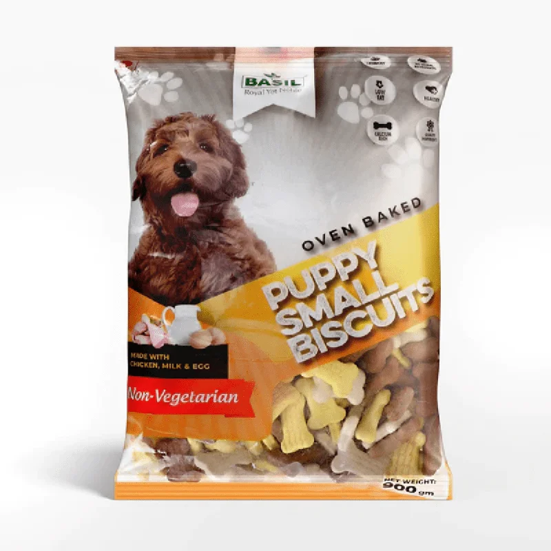 Basil Non Veg Bone Shaped Puppy Biscuits