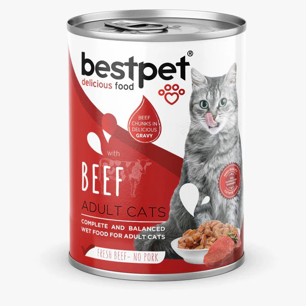 bestpet Adult Cat with beef Wet Food Cans 400 g