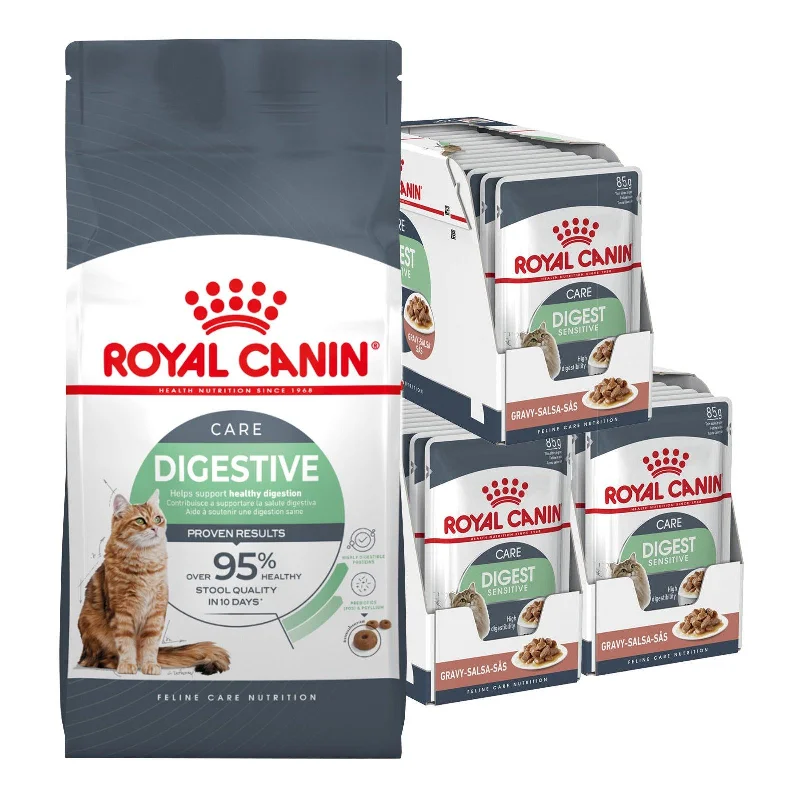 Bundle: Royal Canin Digestive Care Adult Wet And Dry Cat Food