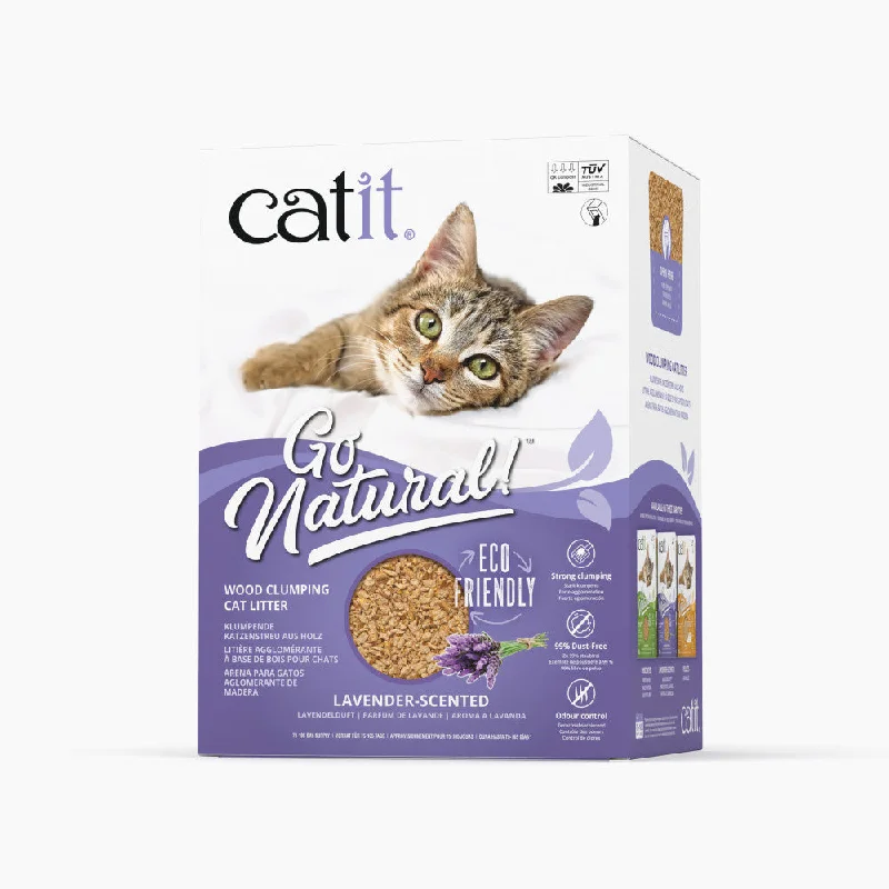 Catit Go Natural Lavender-scented Wood Clumping Cat Litter