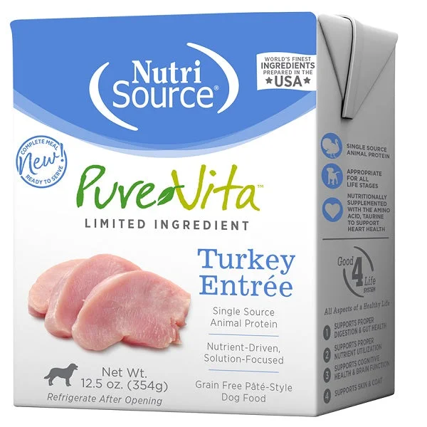 Nutrisource Purevita Turkey Entrée Tetra-Pak Dog 12.5oz