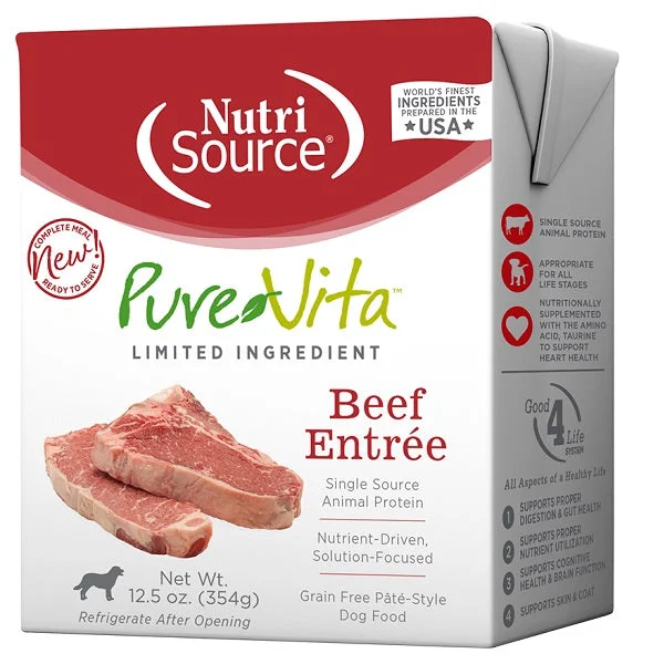 Nutrisource Purevita Beef Entrée Tetra-Pak Dog 12.5oz