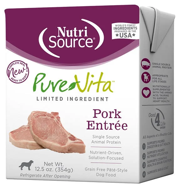 Nutrisource Purevita Pork Entrée Tetra-Pak Dog 12.5oz