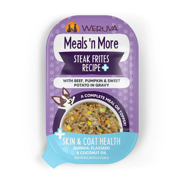 Weruva Meals 'n More  Steak Frites Recipe Plus with Beef, Pumpkin & Sweet Potato in Gravy