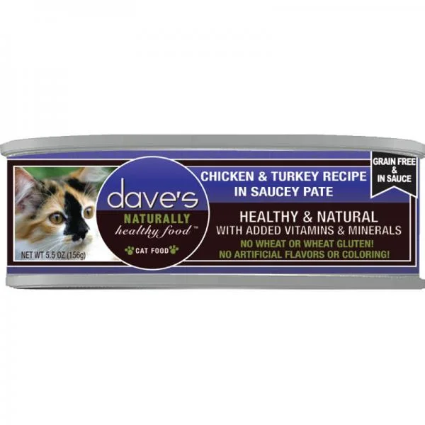 Dave's Pet Food C Can Turkey in Saucey Paté 5.5oz