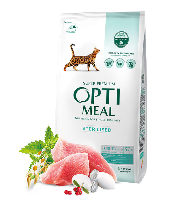 Dry cat food for sterilised cats - TURKEY and oat