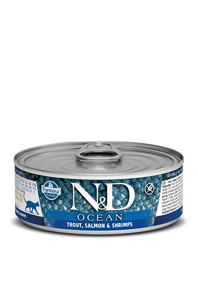 Farmina N&D Ocean Grain Free Cat Can Food Trout, Salmon, & Shrimp