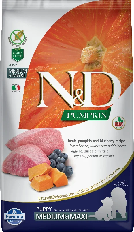 Farmina N&D Pumpkin Grain Free Dog Dry Food Lamb Puppy Med/Maxi