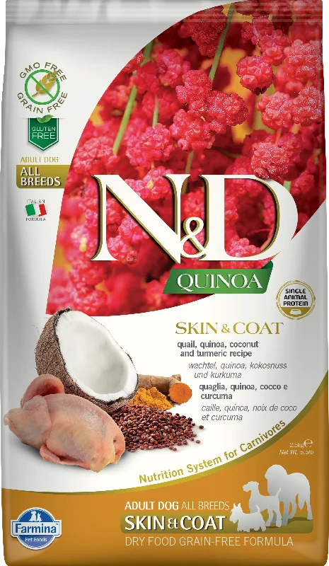 Farmina N&D Quinoa Functional Grain Free Dog Dry Food Skin & Coat Quail