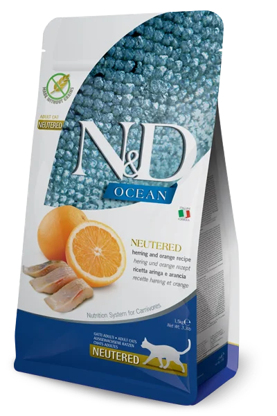 Farmina Natural & Delicious Ocean Herring and Orange Neutered Adult Cat Food