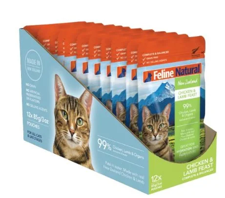 Feline Natural Chicken & Lamb Box 12 x 85g Pouches