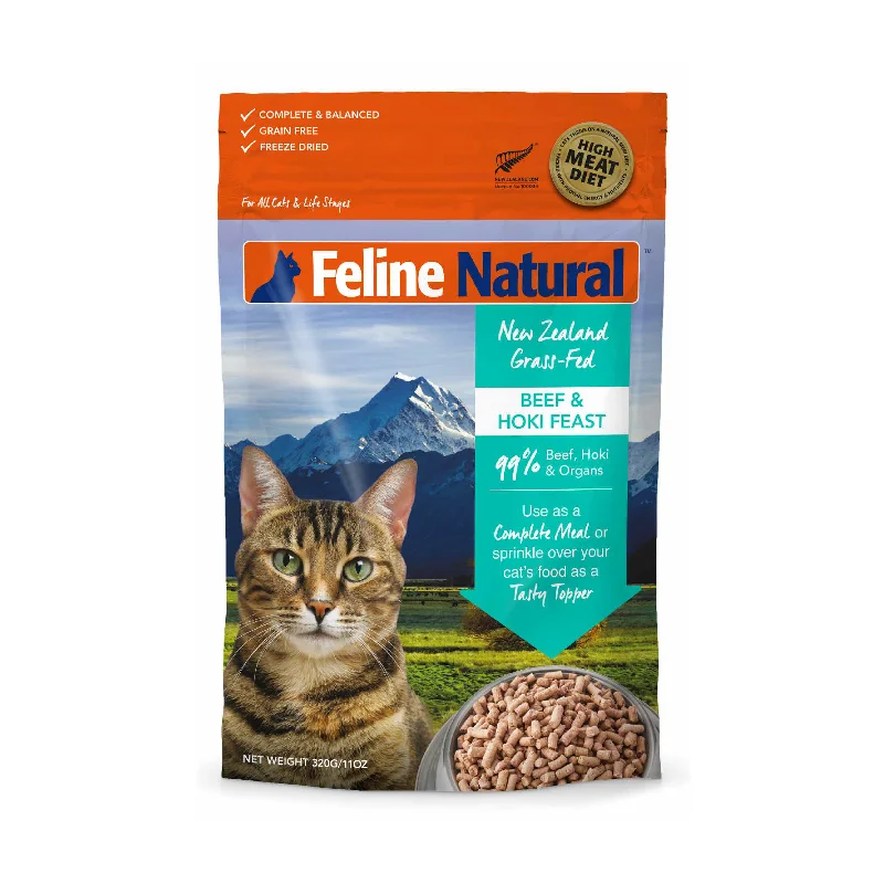 Feline Natural Grain Free Freeze Dried Cat Food Beef & Hoki