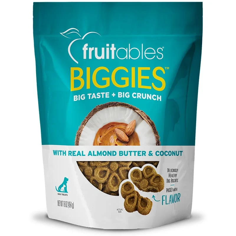 [33% OFF] Fruitables Biggies Almond Butter & Coconut Biscuit Dog Treats 16oz