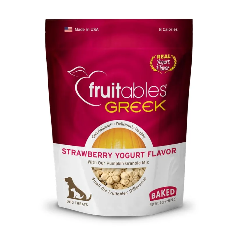 [33% OFF] Fruitables Greek Yogurt Strawberry Biscuit Dog Treats 7oz