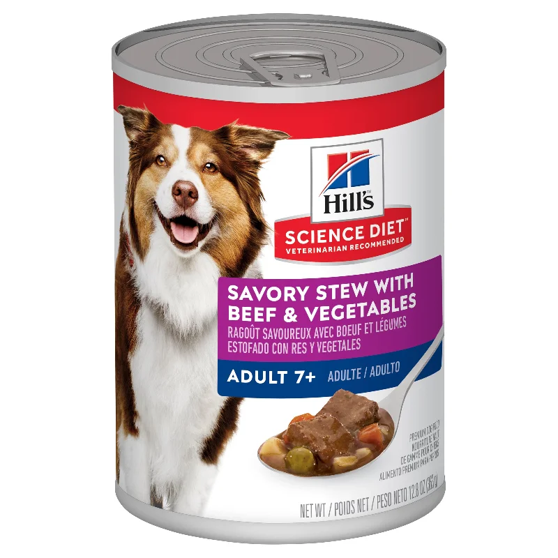 Hill's Science Diet Adult 7+ Savory Stew Beef & Vegetables Canned Dog Food 363g