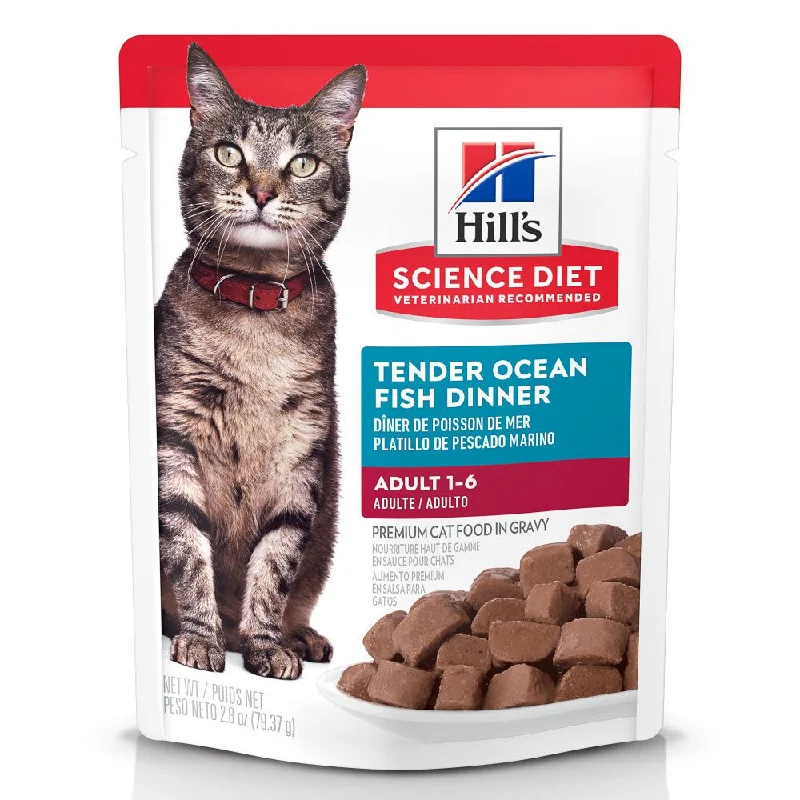 Hill's Science Diet Adult Tender Ocean Fish Dinner Wet Cat Food Pouches