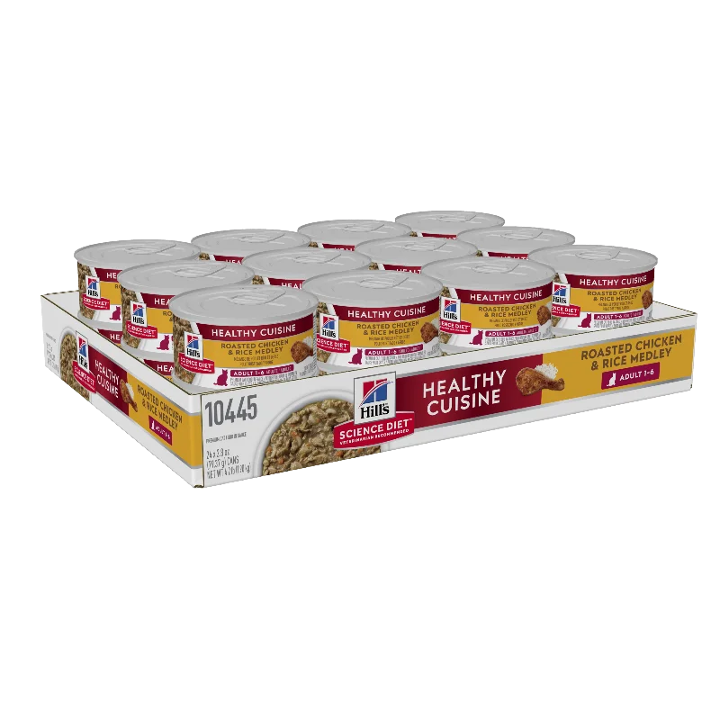 Hill's Science Diet Feline Adult Healthy Cuisine Chicken & Rice Medley 79g Tray 24 cans