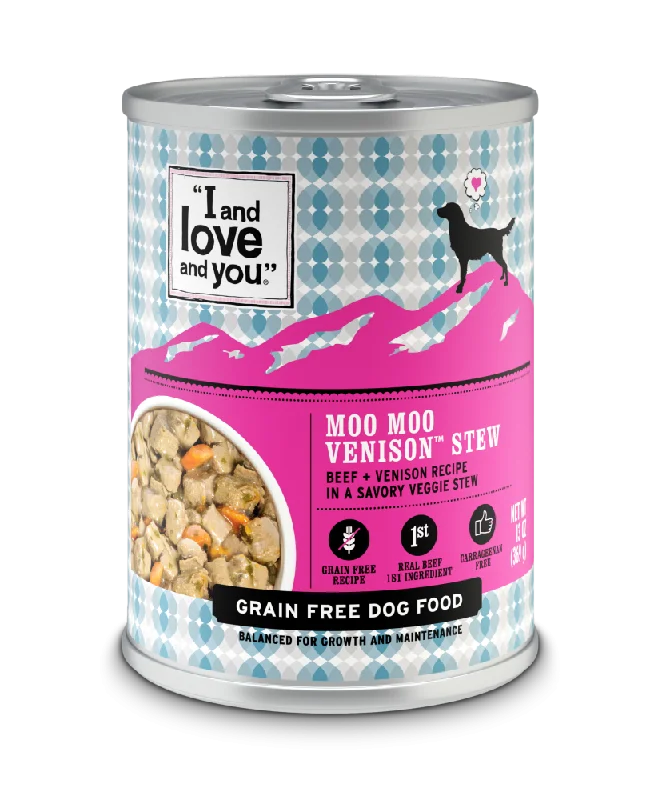 I And Love And You Grain Free Moo Moo Venison Stew Canned Dog Food