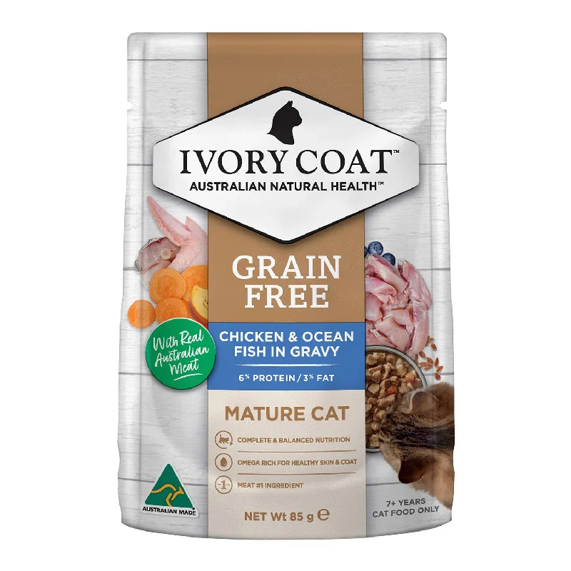 Ivory Coat Grain Free Chicken & Oceanfish in Gravy Mature Adult Wet Cat Food