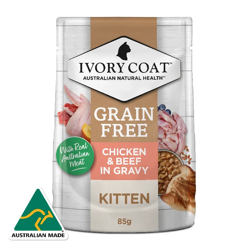 Grain Free Kitten Wet Cat Food Chicken & Beef in Gravy