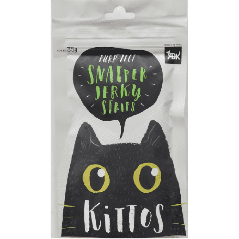 Kittos Purr Fect Snapper Jerky Strips Cat Treats