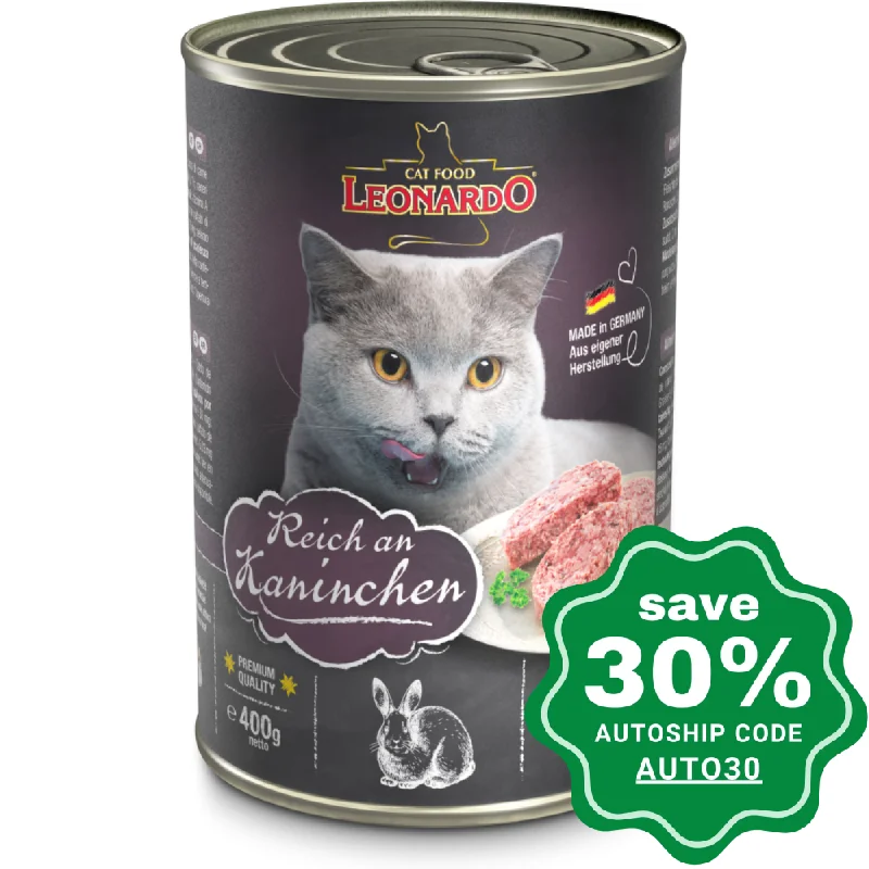 Leonardo - Natural Wet Cat Food - Rabbit Meat Recipe - 400G (Min. 18 Cans)