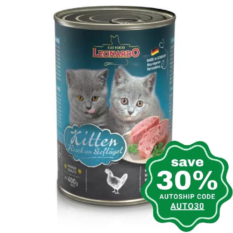 Leonardo - Natural Wet Kitten Cat Food - Poultry Recipe - 400G (Min. 18 Cans)