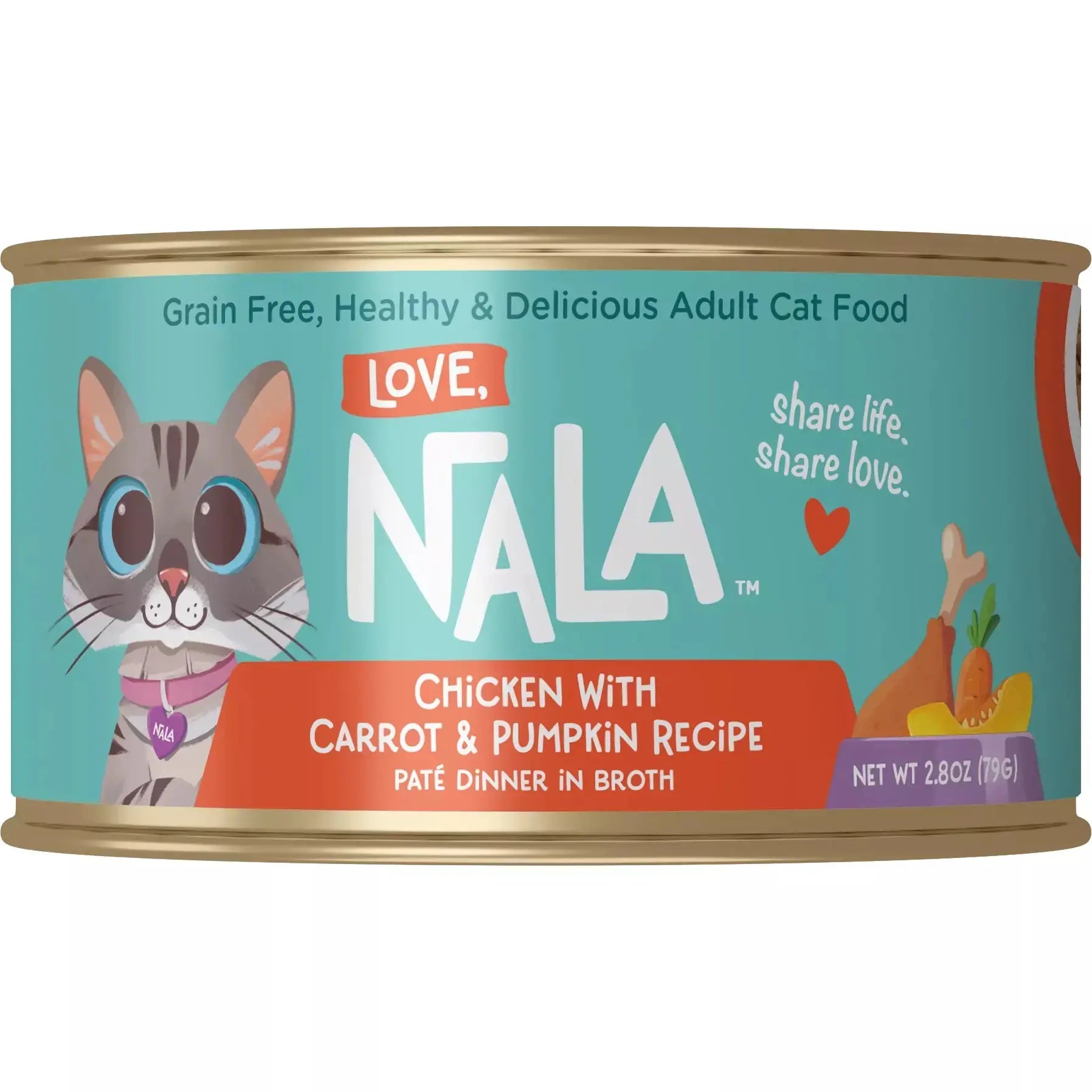 Love, Nala Chicken Pate with Carrot & Pumpkin Recipe in Broth Cat Food 2.8oz