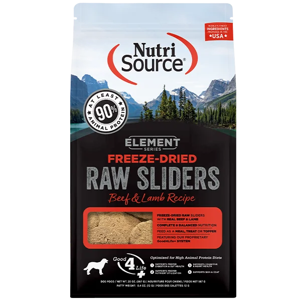 NutriSource Dog Element FD Raw Sliders Beef & Lamb 570g