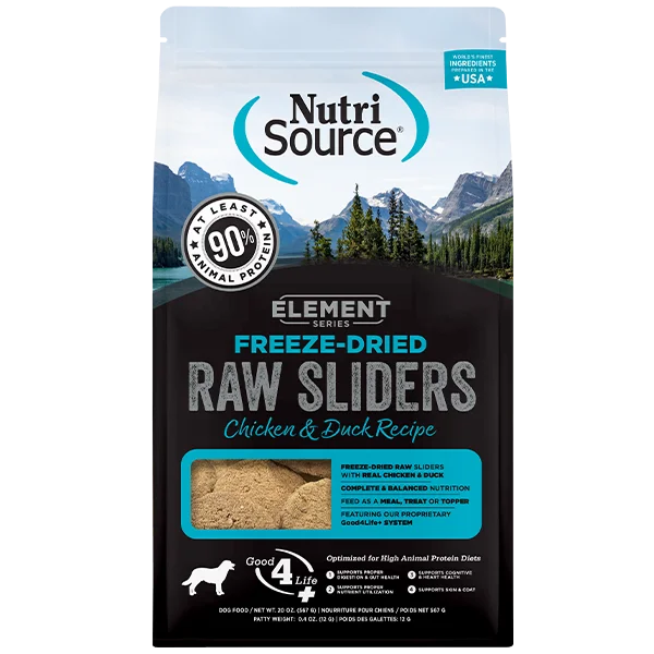 NutriSource Dog Element FD Raw Sliders Chicken & Duck 570g