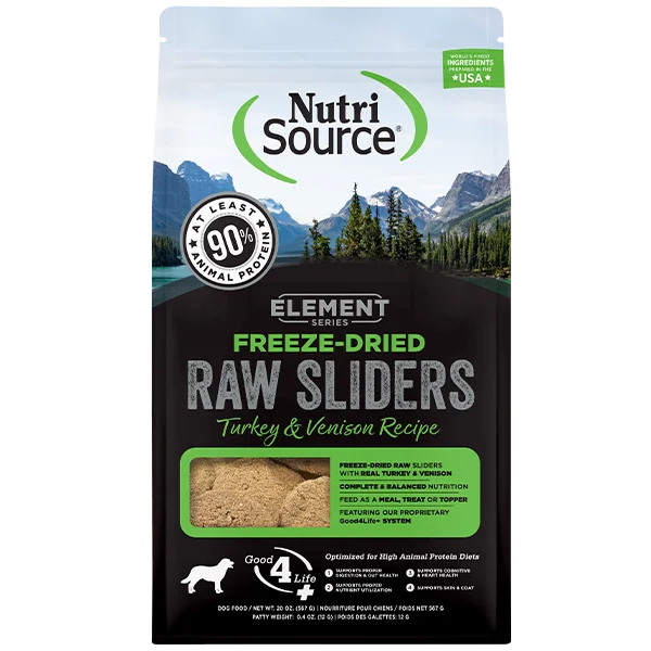 NutriSource Dog Element FD Raw Sliders Turkey & Venison 570g