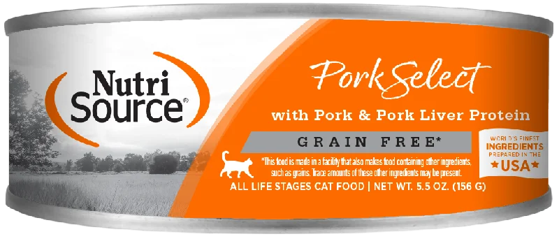 NutriSource Grain Free Pork & Pork Liver Select Canned Cat Food