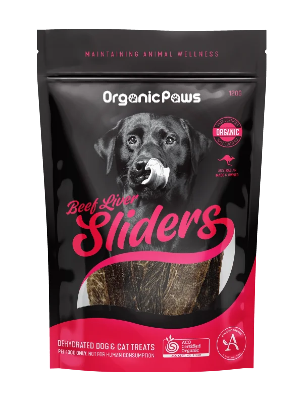 ORGANIC PAWS Beef Liver Sliders Dog Treats 100G