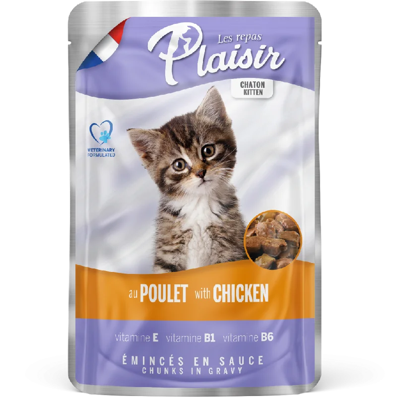 Les Repas Plaisir Wet Kitten Food Chunks with CHICKEN in gravy – Pouch 100g