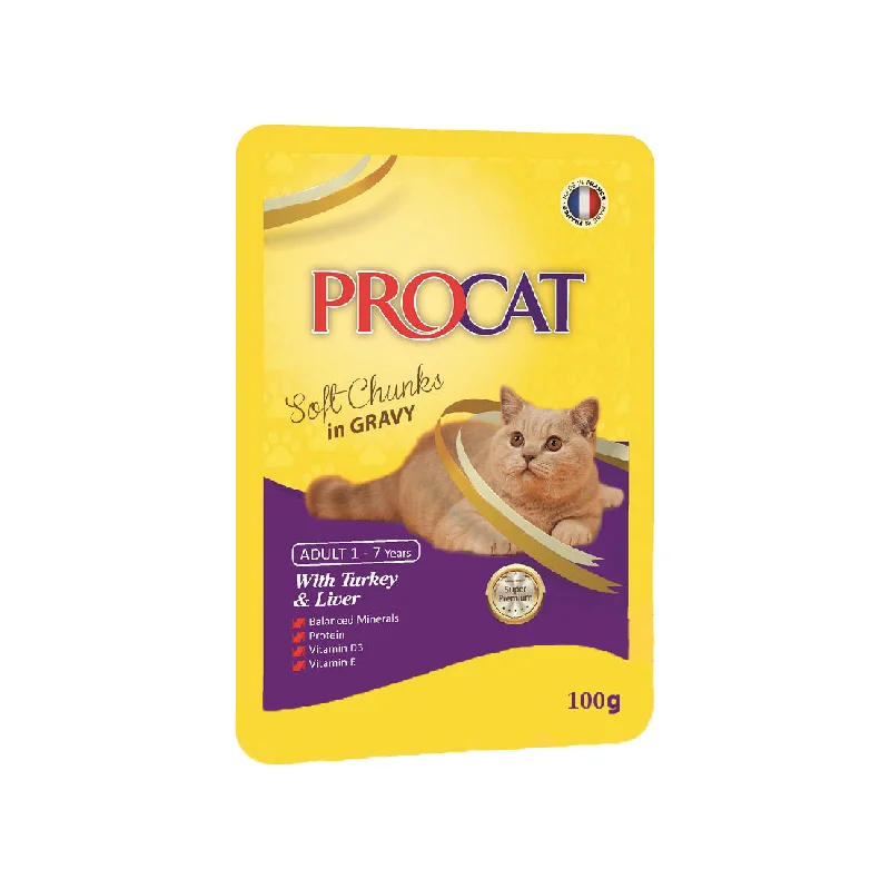 Procat Soft Chunks in Gravy with Turkey & Liver 100gm