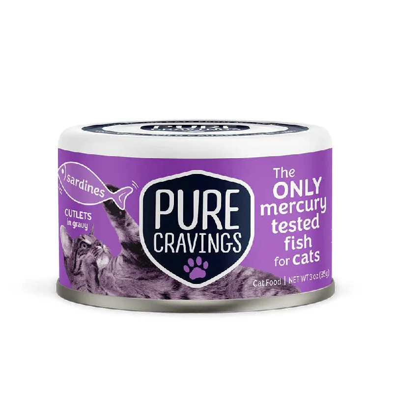 Pure Cravings Innovative New Pet Brand Wild Sardines Cutlets in Gravy Cutlets in Gravy Wet Cat 12pk / 3oz