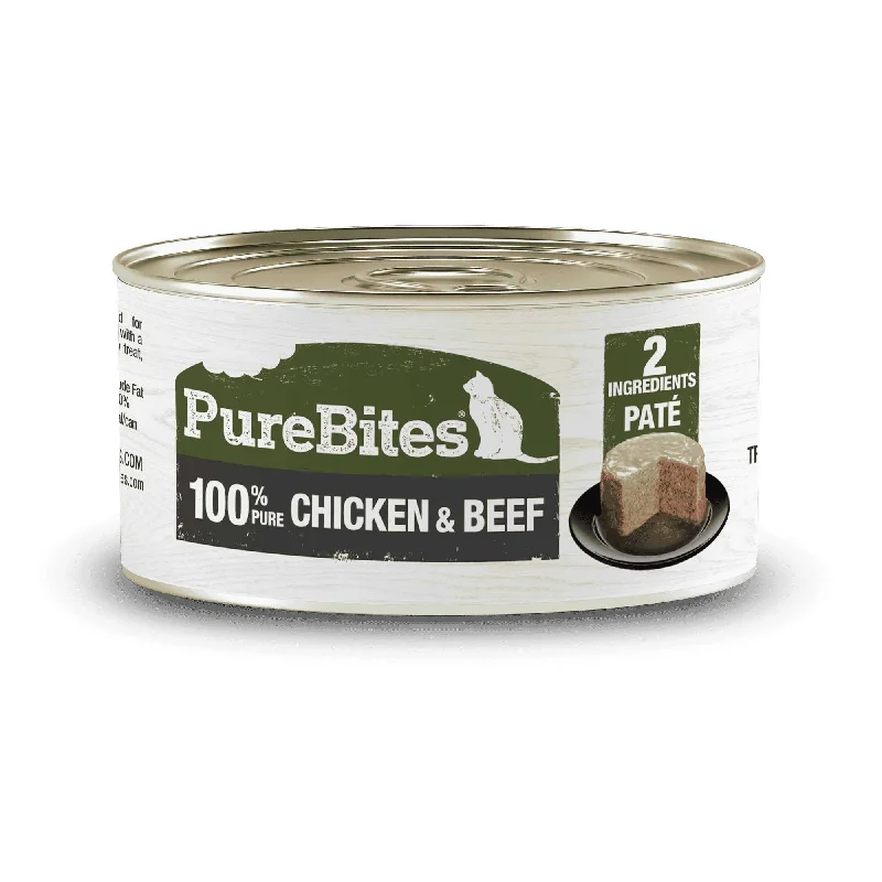 PureBites 100% Pure Chicken & Beef Pure Protein Pate Cat Food12 / 2.5 oz