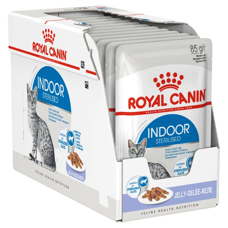 Royal Canin Indoor With Jelly Adult Wet Cat Food Pouches 85g x 12