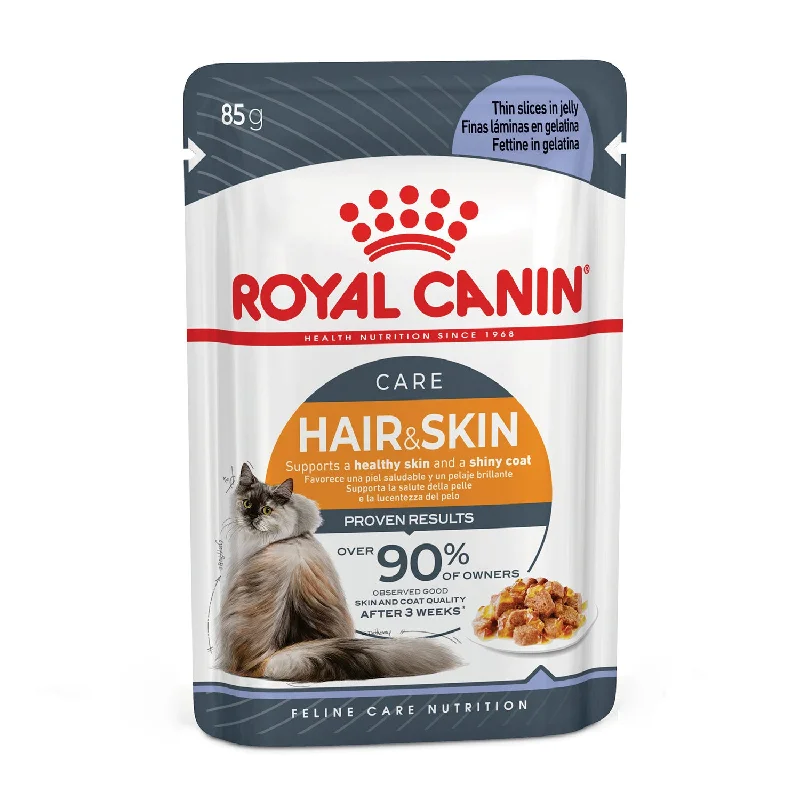 Royal Canin Hair & Skin Jelly Adult Wet Cat Food Pouches