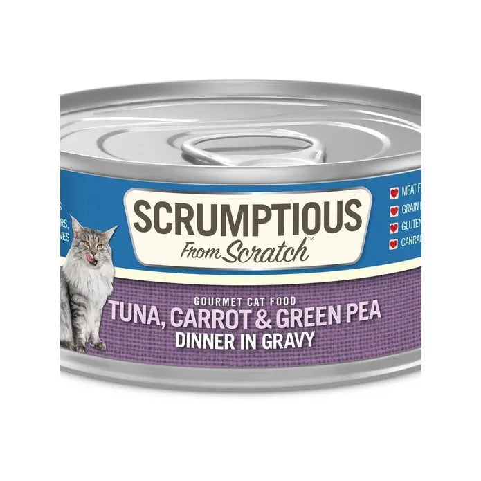 Scrumptious From Scratch Tuna, Carrot & Green Pea Dinner in Gravy Wet Cat Food 12/2.8oz