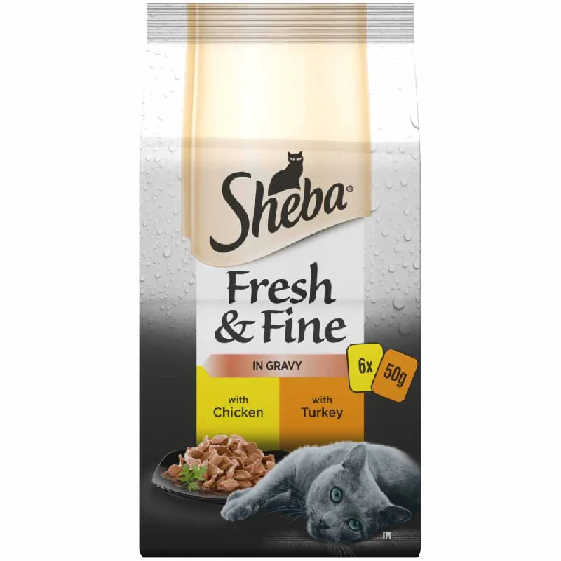 Sheba Pouch Fresh & Fine - Chicken & Turkey In Gravy - 6x50g