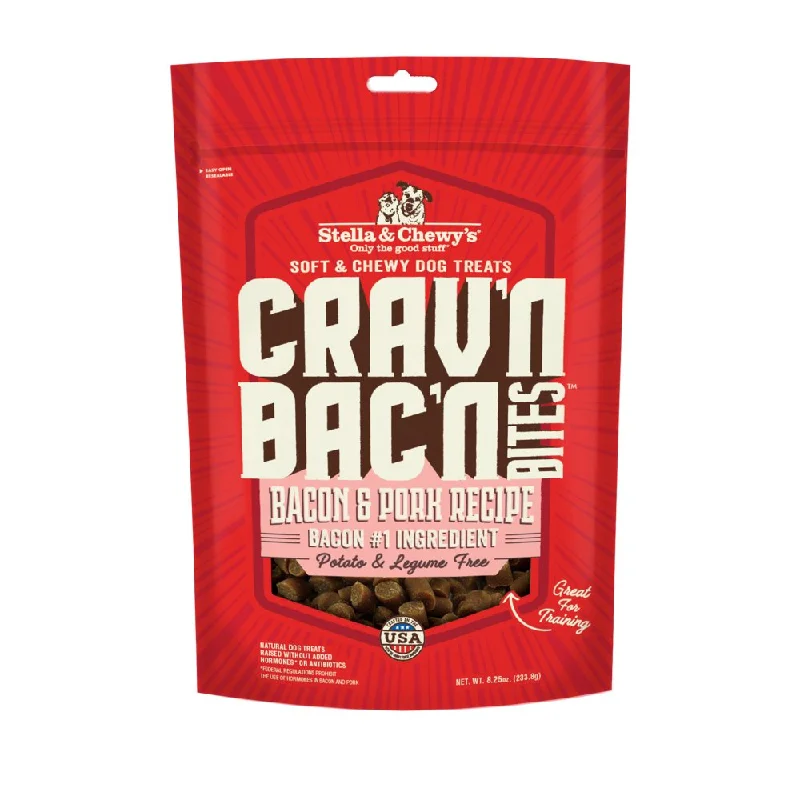 Stella & Chewy’s Crav'n Bac'n Bites Bacon & Pork Dog Treats 8.25oz (Exp 11Oct24)