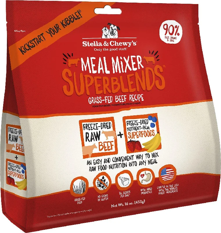 Stella & Chewy's Grass-Fed Beef SuperBlends Meal Mixers Grain-Free Freeze-Dried Raw Dog Food